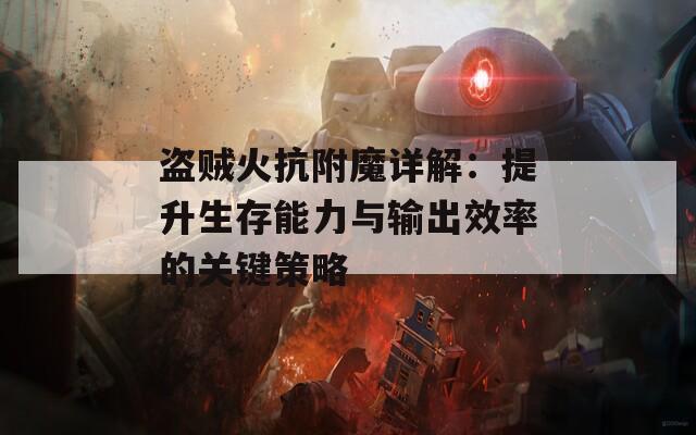 盗贼火抗附魔详解：提升生存能力与输出效率的关键策略