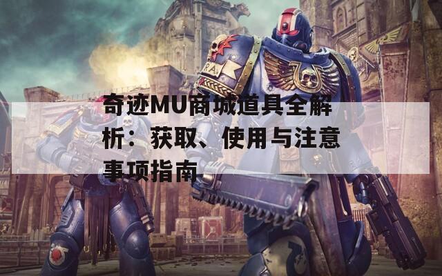 奇迹MU商城道具全解析：获取、使用与注意事项指南