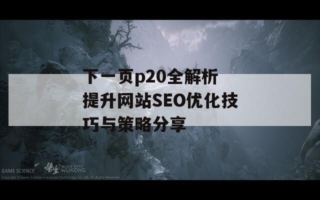 下一页p20全解析 提升网站SEO优化技巧与策略分享