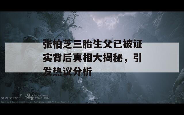 张柏芝三胎生父已被证实背后真相大揭秘，引发热议分析