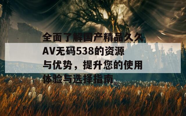 全面了解国产精品久久AV无码538的资源与优势，提升您的使用体验与选择指南