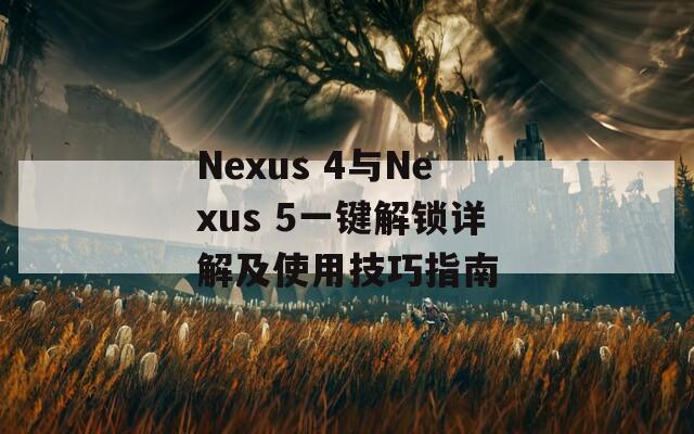 Nexus 4与Nexus 5一键解锁详解及使用技巧指南