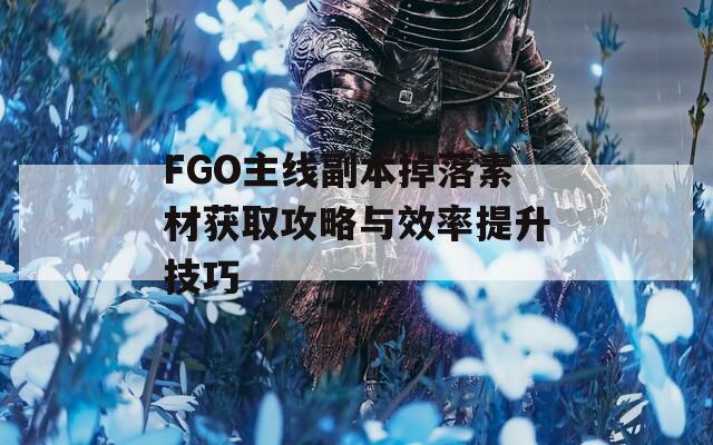 FGO主线副本掉落素材获取攻略与效率提升技巧