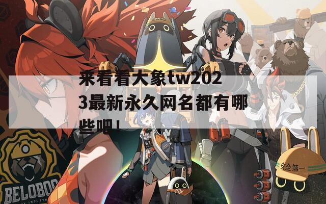 来看看大象tw2023最新永久网名都有哪些吧！