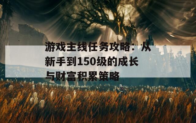 游戏主线任务攻略：从新手到150级的成长与财富积累策略