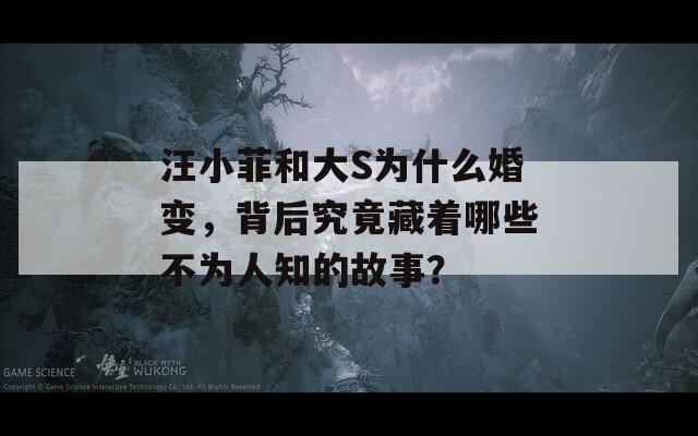 汪小菲和大S为什么婚变，背后究竟藏着哪些不为人知的故事？