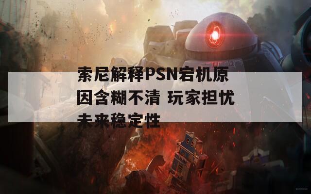 索尼解释PSN宕机原因含糊不清 玩家担忧未来稳定性