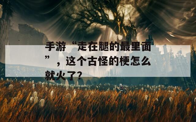 手游“走在腿的最里面”，这个古怪的梗怎么就火了？