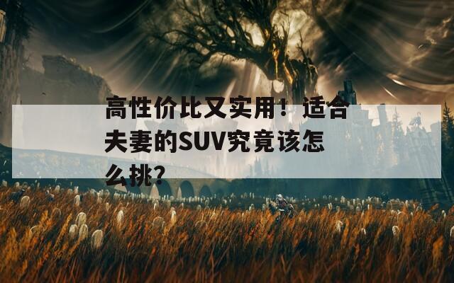 高性价比又实用！适合夫妻的SUV究竟该怎么挑？