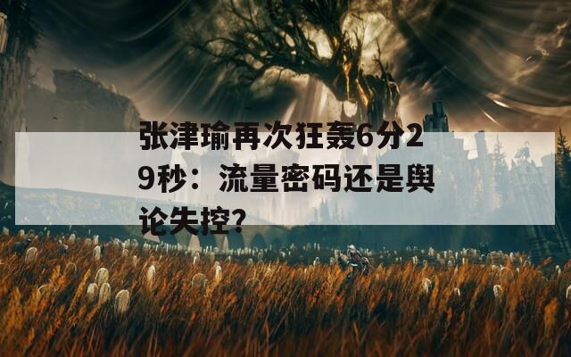 张津瑜再次狂轰6分29秒：流量密码还是舆论失控？