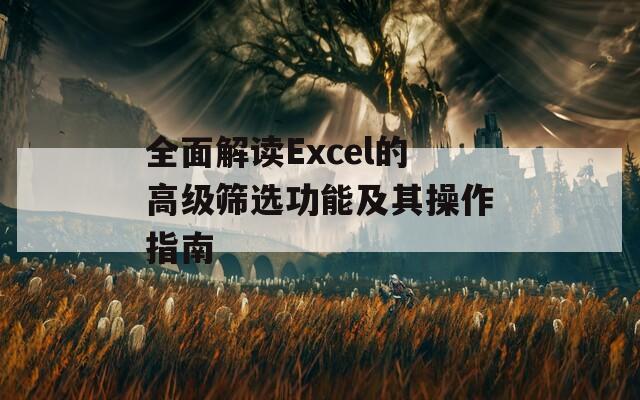 全面解读Excel的高级筛选功能及其操作指南